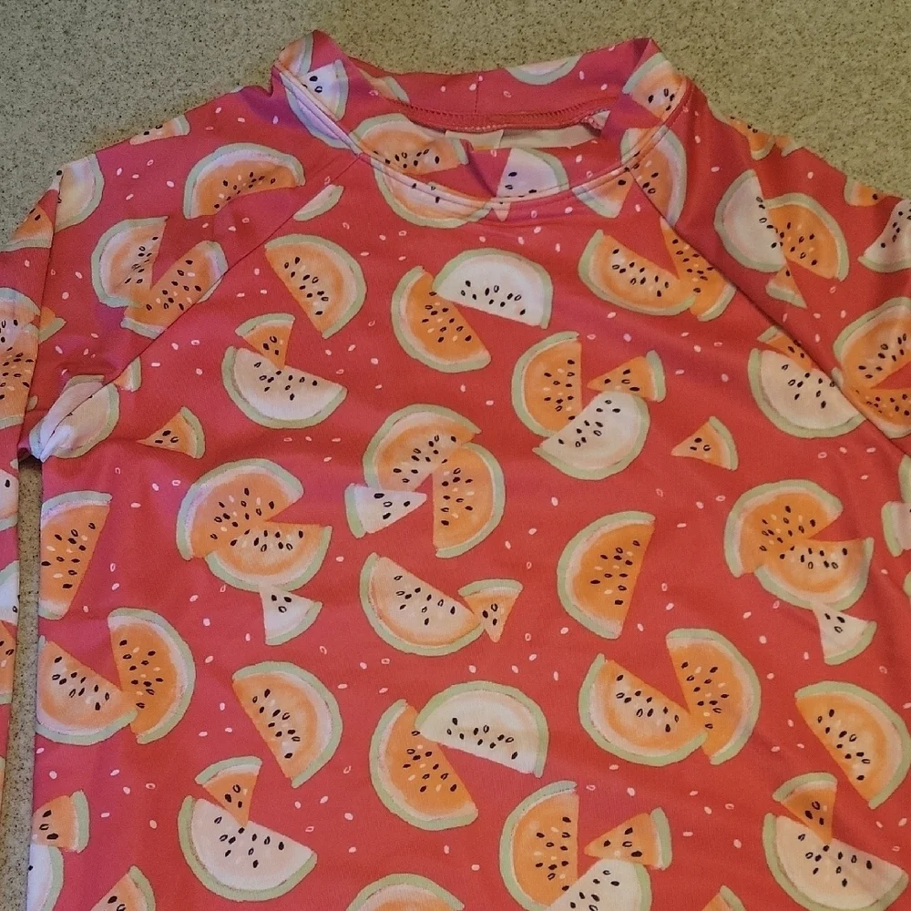 Gymboree Pink and Orange Watermelon Rashguard & Bottoms (NWOT) SIZE 10/12